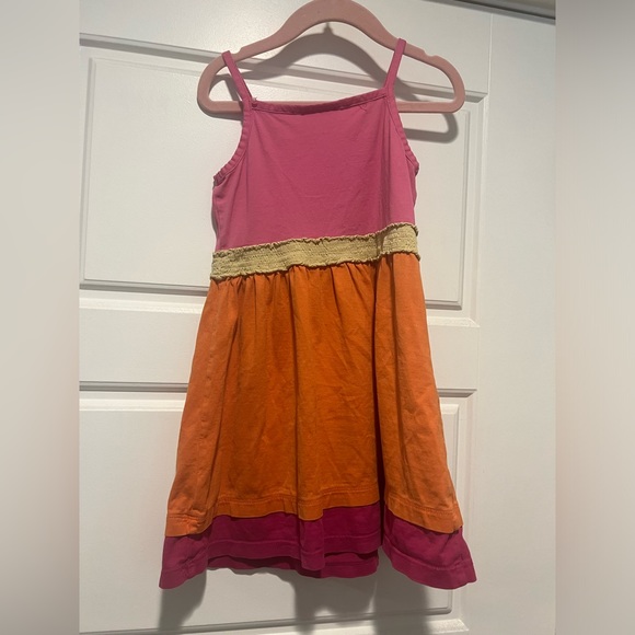 $13 ADD ON Hanna Andersson Colorblock Rainbow Strappy Tiered Twirl Dress 4T - Picture 3 of 3